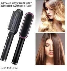 Hair Straightening Brush with Temperature Control